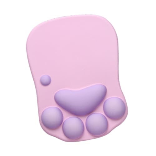 BaotyJie Kätzchenpfoten -Maus -Pad -Accessoires einfach zu bedienen, resistente, weiche kreative Mausmatte mit Handgelenksunterstützung Ergonomisch für zu, Rosa Lila von BaotyJie