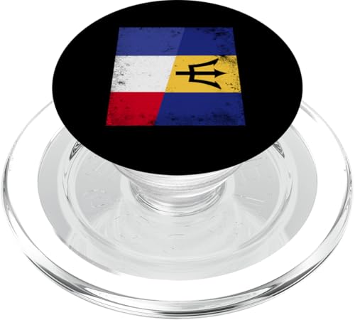 Frankreich Barbados halbe Flagge französische Barbadianische Wurzeln PopSockets PopGrip für MagSafe von Barbados Flag Design Caribbean Island Bajan Pride