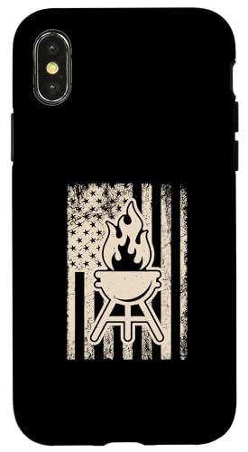 Barbecue auf amerikanischer Flagge Barbecue Chef BBQ & US Lover Grill Hülle für iPhone X/XS von Barbecue Grill & US Flag BBQ American Grill