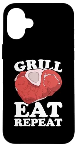 Hülle für iPhone 16 Plus Grill Eat Repeat BBQ Fleischliebhaber von Barbecue Masters Grilling Gear and BBQ Apparel