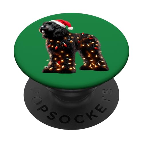 Barbet Hund Weihnachtsmannmütze Weihnachtsbeleuchtung Besitzer Mama Papa Liebhaber PopSockets Klebender PopGrip von Barbet Dog Christmas Products