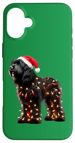 Hülle für iPhone 16 Plus Barbet Hund Weihnachtsmannmütze Weihnachtsbeleuchtung Besitzer Mama Papa Liebhaber von Barbet Dog Christmas Products