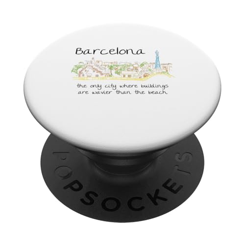 Lustiges Barcelona Spanien Souvenir handgezeichnetes Kunstgeschenk PopSockets Klebender PopGrip von Barcelona Spain Souvenir Gift