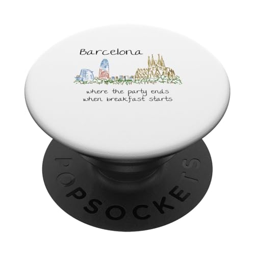 Lustiges Barcelona Spanien Souvenir handgezeichnetes Kunstgeschenk PopSockets Klebender PopGrip von Barcelona Spain Souvenir Gift