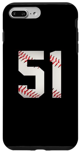 Hülle für iPhone 7 Plus/8 Plus Nummer 51 Rückseite – Baseball-Lieblingsspieler nummeriert von Baseball Back Numbers Birthday Apparel Gifts