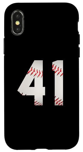 Hülle für iPhone X/XS Nummer 41 Rückseite – Baseball-Lieblingsspieler nummeriert von Baseball Back Numbers Birthday Apparel Gifts