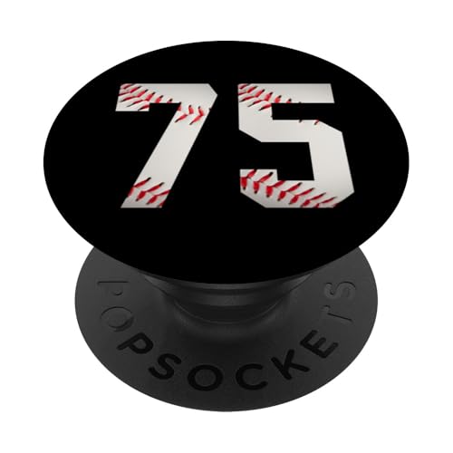 Nummer 75 Rückseite – Baseball-Lieblingsspieler nummeriert PopSockets Klebender PopGrip von Baseball Back Numbers Birthday Apparel Gifts