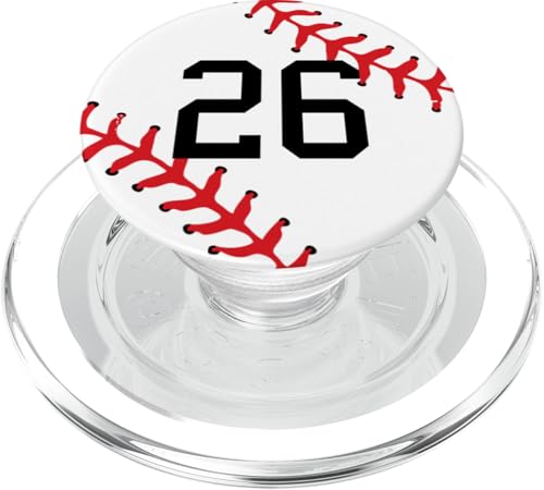 Baseball Nummer 26 Trikot Uniform Spieler PopSockets PopGrip für MagSafe von Baseball Gifts by Winona