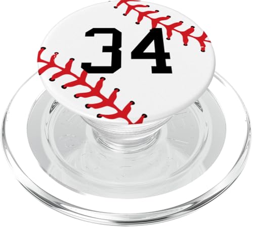 Baseball Nummer 34 Trikot Uniform Spieler Sport PopSockets PopGrip für MagSafe von Baseball Gifts by Winona