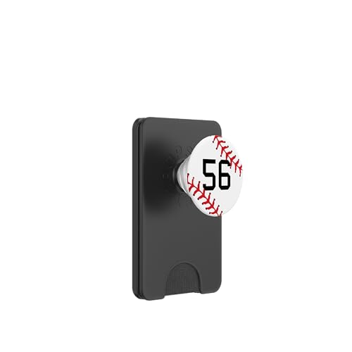 Baseball Nummer 56 Trikot Uniform Geschenk Spieler Geschenk für Jungen PopSockets PopWallet für MagSafe von Baseball Gifts by Winona