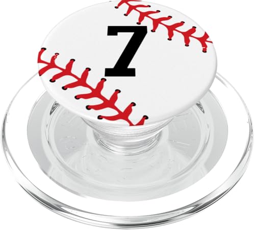 Baseball Nummer 7 Trikot Uniform Spieler PopSockets PopGrip für MagSafe von Baseball Gifts by Winona