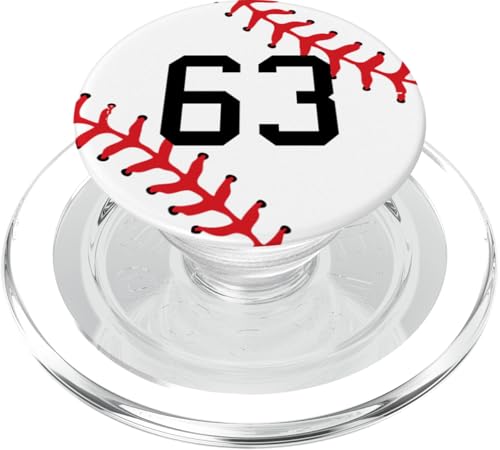 Baseball-Trikot, Uniform, Nummer 63, Spieler, Sportmannschaft, Geschenk PopSockets PopGrip für MagSafe von Baseball Gifts by Winona