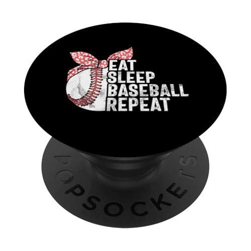 Eat Sleep Baseball Repeat-Baseball Pitcher beim Pitchen PopSockets Klebender PopGrip von Baseball Pitcher Sport Lovers and Fans Enthusiasts