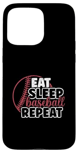 Hülle für iPhone 15 Pro Max Eat Sleep Baseball Repeat-Baseball Pitcher beim Pitchen von Baseball Pitcher Sport Lovers and Fans Enthusiasts