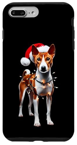 Hülle für iPhone 7 Plus/8 Plus Basenji Weihnachtsmannmütze Weihnachtsbeleuchtung Hundebesitzer Mama Papa Liebhaber von Basenji Christmas Products