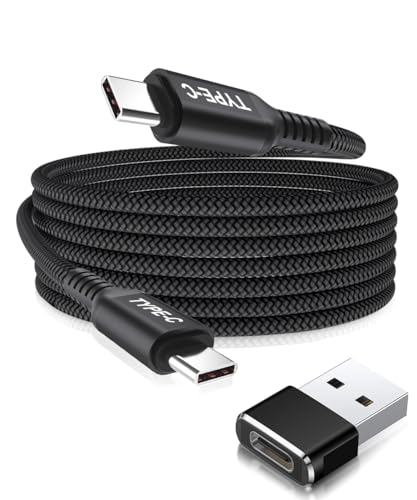 Basesailor USB C auf Typ C 100W Kabel 4.5M mit USB A Adapter,Schnellladekabel PD Ladekabel für MacBook Mac Air 4 5,iPad 10 Pro 12.9 Mini 6,Samsung Galaxy S22 S23 S24 Note 20 FE Plus Ultra,Tab S8 A90 von Basesailor