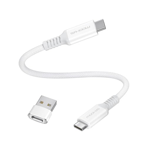 Ladekabel für Samsung Galaxy A55,Typ C 100W Kabel 0.3M mit USB A Adapter,USBC PD Schnellladekabel für Galaxy A54 A53 A73 A72 A52,S24 S23 S22 Plus Ultra Fe,Z Flip Fold 6 5 4,Note 20 10 9,M34 M53 M33 von Basesailor