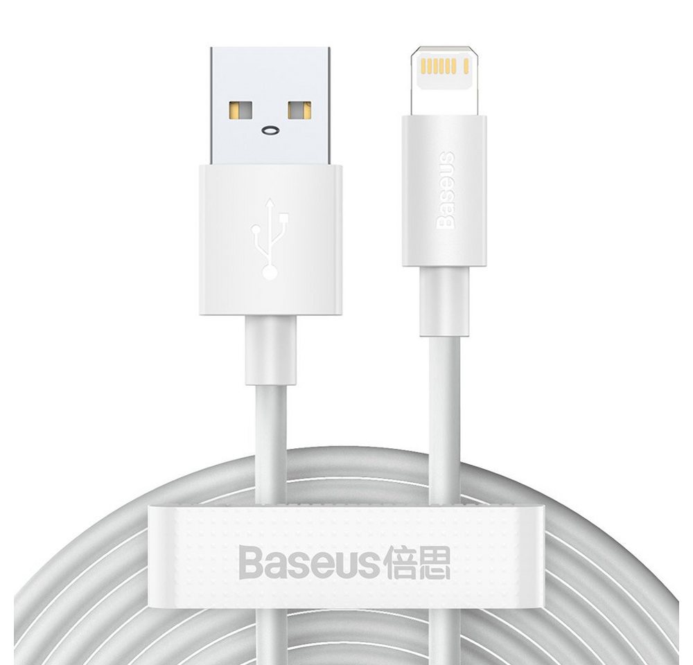 Baseus 2x Schnellladen Ladekabel USB - iPhone Power Delivery 2,4 A 1,5 m Smartphone-Kabel, (150 cm) von Baseus