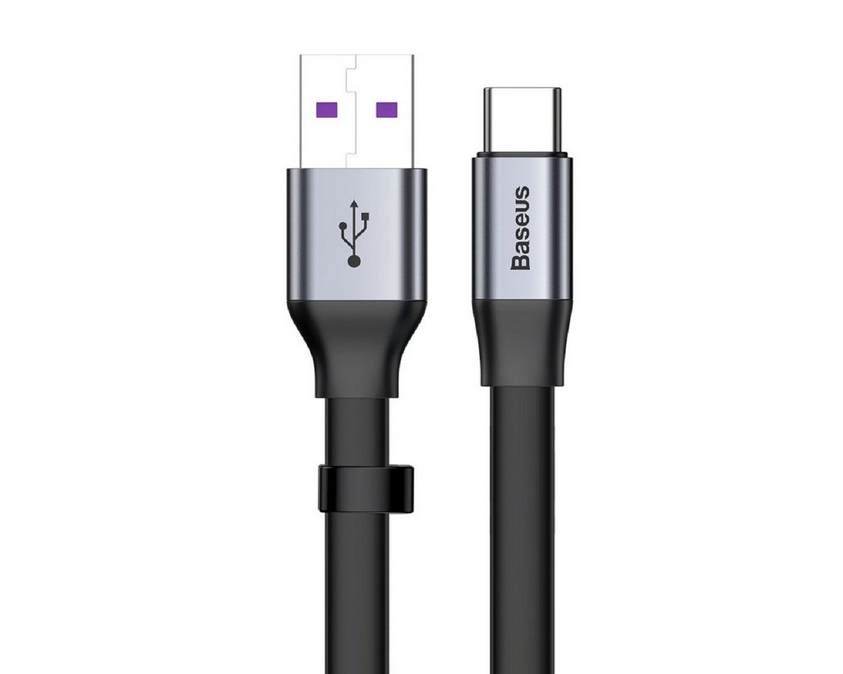 Baseus Flachkabel USB zu USB Type C SuperCharge 5A 40W Quick Charge 23cm grau USB-Kabel von Baseus