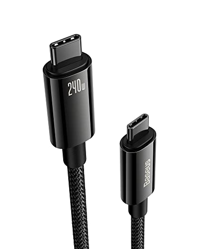 Baseus USB C Kabel, 240W PD Schnellladekabel USB C auf USB C Kabel, Zinklegierung Typ C Ladekabel für MacBook Pro 2020 iPad Air Dell HP Samsung Galaxy S22 S21 S20, Steam Deck von Baseus