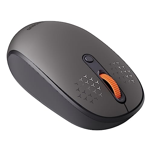 Basues Maus F01A Tri-Mode Kabellose Bluetooth-Maus für Laptop und Desktop-PC – Eine einfache, wiederaufladbare kabellose Bluetooth-Maus für MacBook Pro Air, Mac iPad, Android, mattes Grau von Baseus