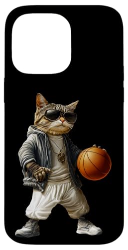 Hülle für iPhone 14 Pro Max Katzen Basketball / Basketballspieler Katze von Basketball Animals