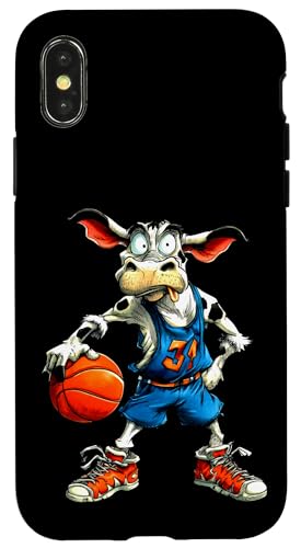 Hülle für iPhone X/XS Kühe Basketballer / Basketball Kuh von Basketball Animals