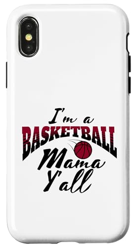 Hülle für iPhone X/XS Southern Moms Weinrot & Schwarz Neuheit Basketball Mütter Geschenk von Basketball Apparel Gift Shop For Basketball Moms