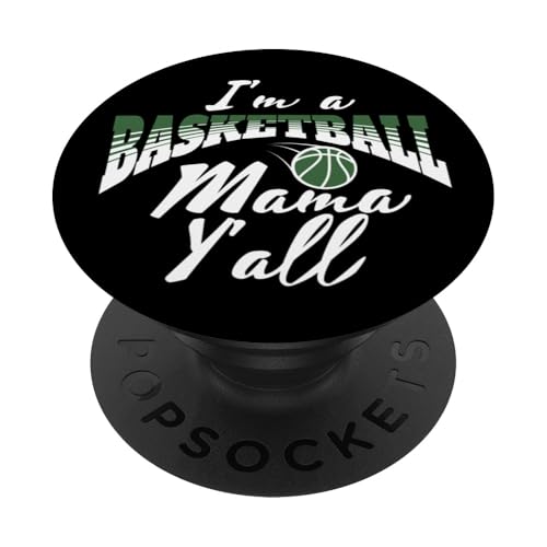 Southern Moms Basketball-Geschenk, Dunkelgrün und Weiß PopSockets Klebender PopGrip von Basketball Apparel Gift Shop For Basketball Moms