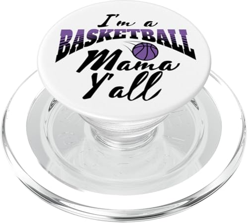 Southern Moms Basketball-Geschenk für Damen, Violett / Schwarz PopSockets PopGrip für MagSafe von Basketball Apparel Gift Shop For Basketball Moms