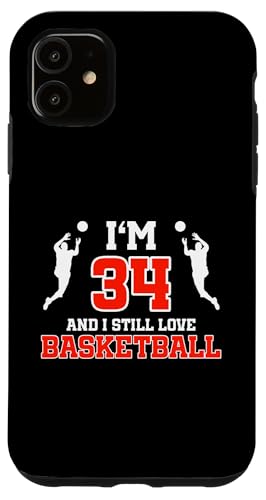 Hülle für iPhone 11 34. Geburtstag 34 Jahre alter Basketballspieler Geburtstag von Basketball Birthday Designs for Basketball Players