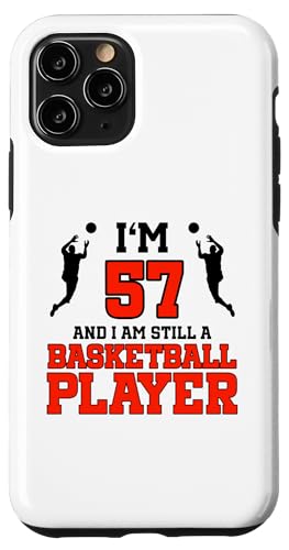 Hülle für iPhone 11 Pro 57. Geburtstag 57 Jahre alter Basketballspieler Geburtstag von Basketball Birthday Designs for Basketball Players