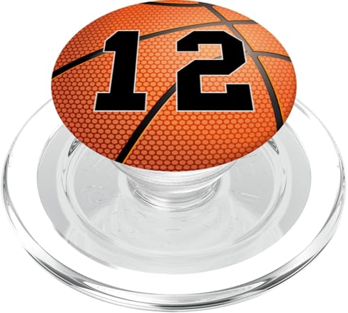 Basketball Nummer 12 Trikot Uniform Spieler PopSockets PopGrip für MagSafe von Basketball Gifts by Court J Designs