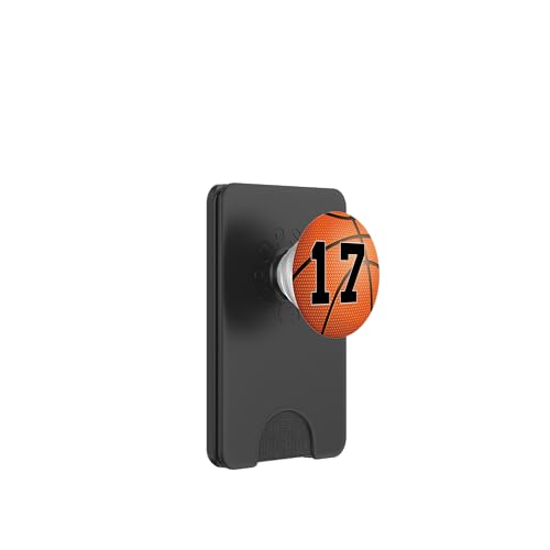 Basketball Nummer 17 Trikot Uniform Spieler Sport PopSockets PopWallet für MagSafe von Basketball Gifts by Court J Designs