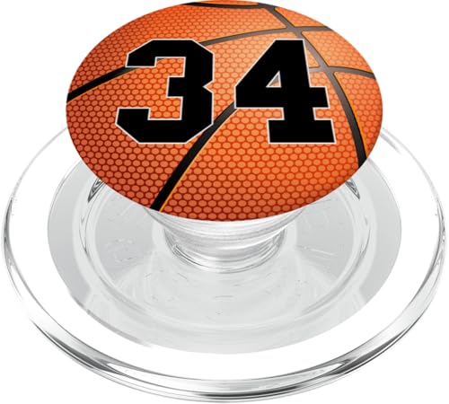 Basketball Nummer 34 Trikot Uniform Spieler Sport PopSockets PopGrip für MagSafe von Basketball Gifts by Court J Designs