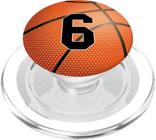 Basketball Nummer 6 Trikot Uniform Spieler Design für Jungen PopSockets PopGrip für MagSafe von Basketball Gifts by Court J Designs