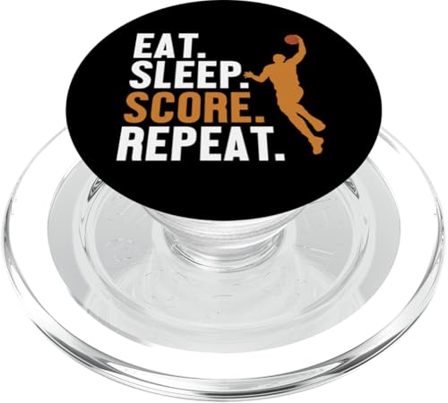 Eat Sleep Score Repeat Basketballer Basketballfan Basketball PopSockets PopGrip für MagSafe von Basketballkorb Outdoor Basketball Trikot Geschenke