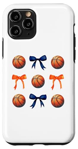 Basketbälle & Bögen für Mädchen Basketballspieler Blau Orange Hülle für iPhone 11 Pro von Basketballs & Bows T-Shirt Co.