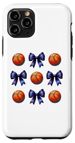 Basketbälle & Bögen für Mädchen Basketballspieler Dunkelblaue Schleife Hülle für iPhone 11 Pro von Basketballs & Bows T-Shirt Co.