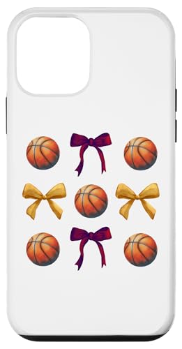 Basketbälle & Bögen für Mädchen Basketballspieler Kastanienbraun Gold Hülle für iPhone 12 mini von Basketballs & Bows T-Shirt Co.