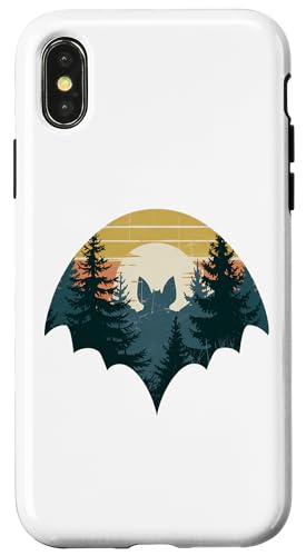 Hülle für iPhone X/XS Fledermaus Jagd Wandern Outdoor Camping Wald Männer Frauen Fledermaus von Bat Hunting Wildlife Camping For Women Men Kids