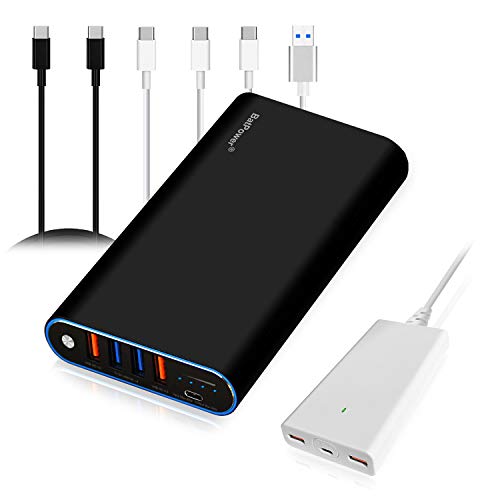 BatPower 98Wh Hohe Energie Laptop USB C Powerbank Kompatibel mit MacBook Pro Air USB-C Laptop Tragbares Ladegerät Externer Akku & Ultra dünn 120W PD USB-C Netzteil, USB Fast Charge Tablette smartphone von BatPower