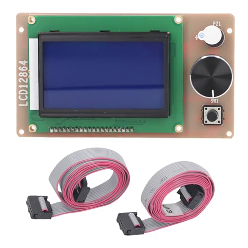 Baxnore 12864 LCD-Display-Bildschirm, PCB-Grafikdisplay-Controller, LCD-Display-Steuerplatine mit FC-Kabel, LCD-Bildschirm-Ersatz für 3D-Drucker von Baxnore