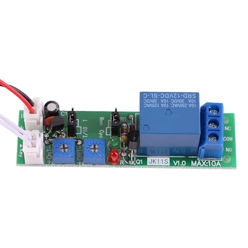 Baxnore DC 5V 12V 24V Timer-Relaismodul, Zyklus-Timer-Verzögerung Ein/Aus-Schalter-Relaismodul, einstellbare Verzögerung Ein/Aus-Schaltermodul (DC 12V 0-24) von Baxnore