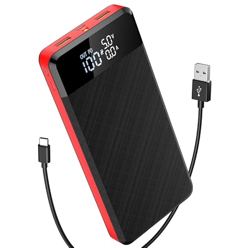 Bazcuka Power Bank, Powerbank mit LED-Display und Taschenlampe, 22,5 W, tragbares Schnellladegerät, externer Akku für iPhone von Bazcuka