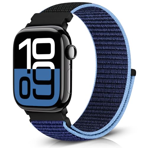 Bcuckood Nylon Sport Armband kompatibel mit Apple Watch Armband 38mm 40mm 41mm 42mm 44mm 45mm 46mm 49mm für Damen Herren, Sport Solo Loop Armband für iWatch Serie 10 9 Ultra 8 7 6 5 4 3 2 1 SE von Bcuckood