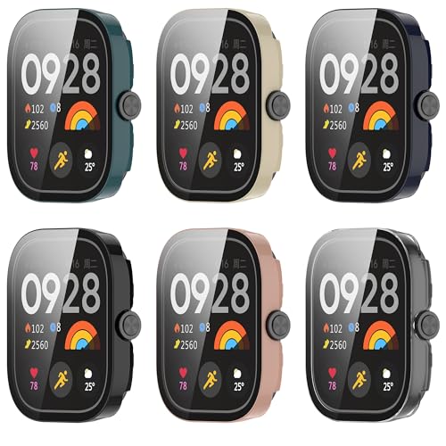 Bdsidy Hülle Kompatibel mit Xiaomi Redmi Watch 5 Schutzhülle Con Displayschutzfolie, Kratzfest Schutzfolie Bumper Gehäuse Ultradünne Stoßfeste Cover für Redmi Watch5 Smartwatch (6 Stück) von Bdsidy