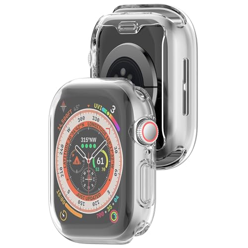 Bdsidy Hülle Silikon für iWatch10 42mm/iWatch10 46mm, TPU Schützende für die stoßfeste und unzerbrechliche Schutzhülle für iWatch10 42mm/iWatch10 46mm Smartwatch (2 Stück Clear, 46MM) von Bdsidy