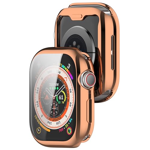 Bdsidy Hülle Silikon für iWatch10 42mm/iWatch10 46mm, TPU Schützende für die stoßfeste und unzerbrechliche Schutzhülle für iWatch10 42mm/iWatch10 46mm Smartwatch (2 Stück Rose Gold, 42MM) von Bdsidy