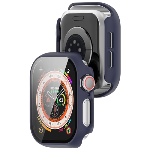 Bdsidy Hülle für iWatch10 42mm/iWatch10 46mm Schutzhülle Con Displayschutzfolie, Kratzfest Schutzfolie Bumper Case Ultradünne Stoßfeste Cover für iWatch10 42mm 46mm (2 Stück Blau, 42mm) von Bdsidy